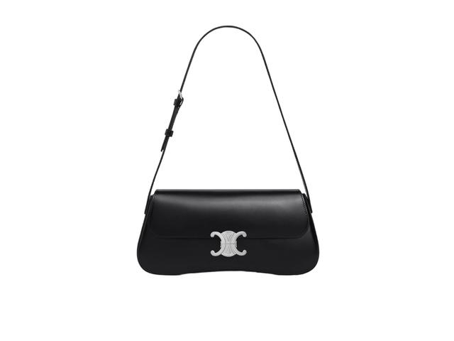 Celine Celine Medium Lola Bag In Shiny Calfskin With Silver Finishing Black - view 4