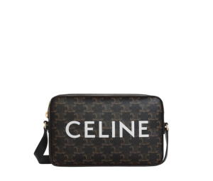 Buy Celine Medium Messenger Bag In Triomphe Canvas With Celine Print-Gold Finishing Hardware Black at Sasom – Authentic and Ready to Ship
