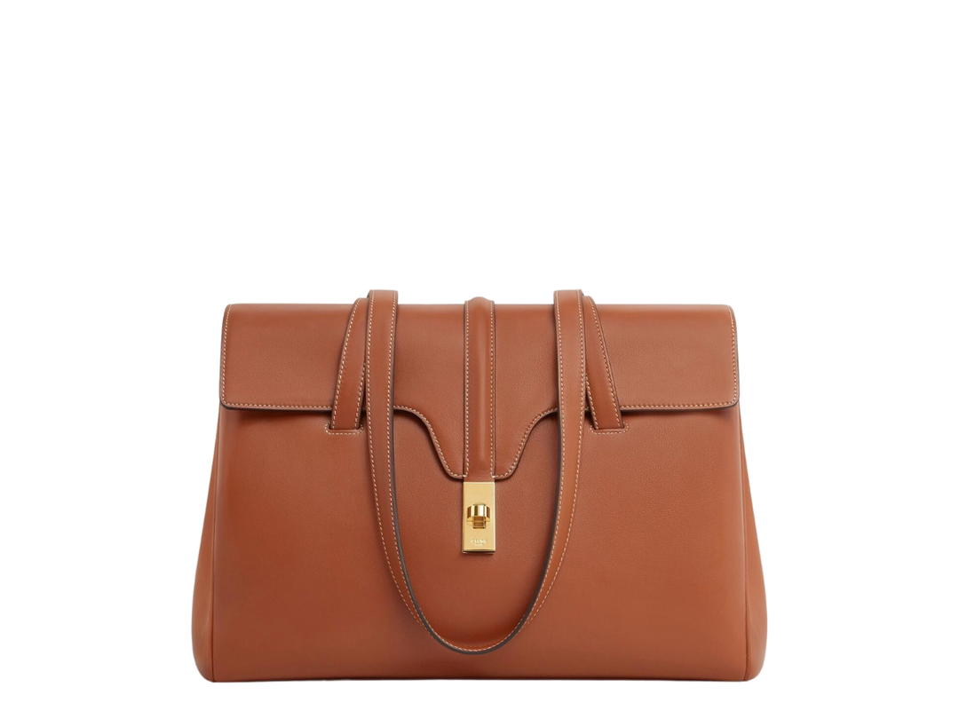 Celine Celine Medium Soft 16 Bag In Smooth Calfskin With Gold Finishing Tan