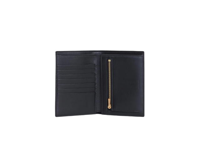 Celine Celine Medium Strap Wallet In Grained Calfskin With Gold Finishing Hardware Black - view 2