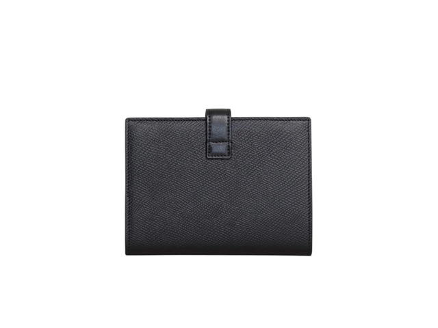 Celine Celine Medium Strap Wallet In Grained Calfskin With Gold Finishing Hardware Black - view 3