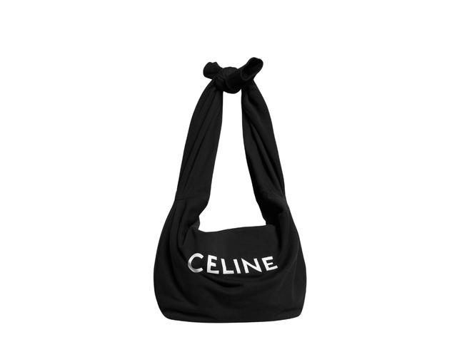 Celine Celine Medium Sweat Celine Bag In Molleton With Celine Print With Silver Finishing Black - view 1