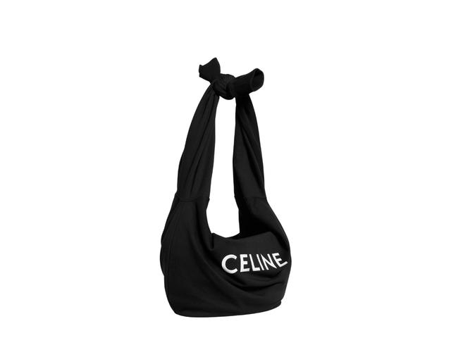 Celine Celine Medium Sweat Celine Bag In Molleton With Celine Print With Silver Finishing Black - view 3