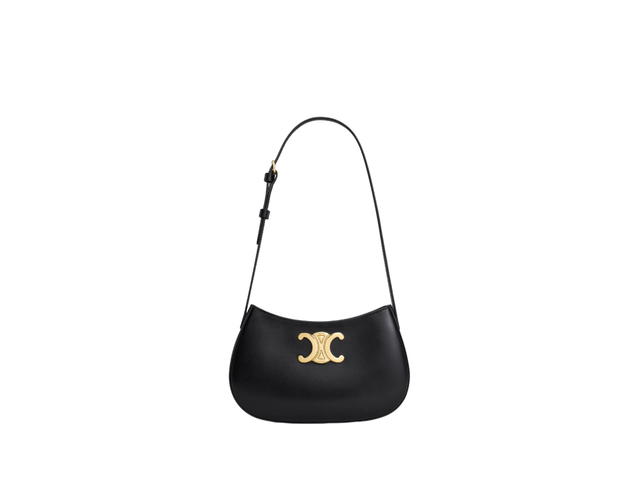 Celine Celine Medium Tilly Bag In Shiny Calfskin With Gold Finishing Hardware Black - view 1