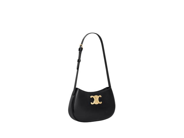Celine Celine Medium Tilly Bag In Shiny Calfskin With Gold Finishing Hardware Black - view 2