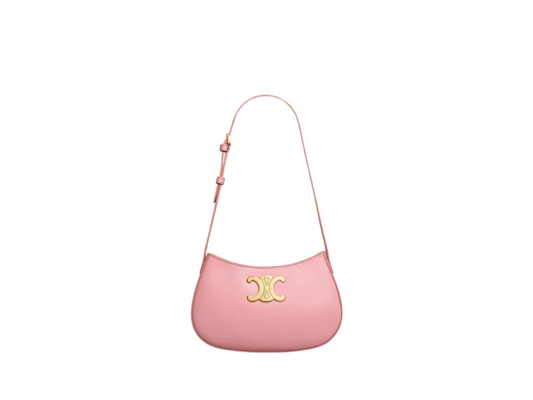 Celine Celine Medium Tilly Bag In Shiny Calfskin With Gold Finishing Hardware Rose