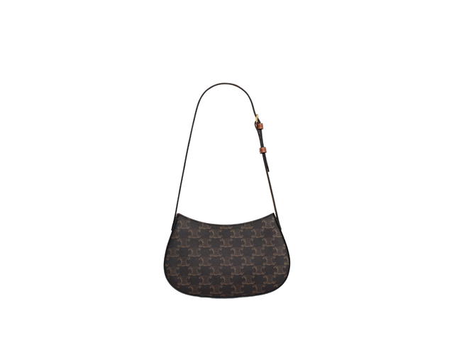 Celine Celine Medium Tilly Bag In Triomphe Canvas And Calfskin Gold Finishing Hardware Tan - view 3