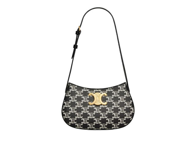 Celine Celine Medium Tilly Bag In Triomphe Canvas Two-Tone With Gold Finishing Black - view 1