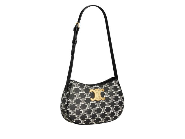 Celine Celine Medium Tilly Bag In Triomphe Canvas Two-Tone With Gold Finishing Black - view 2