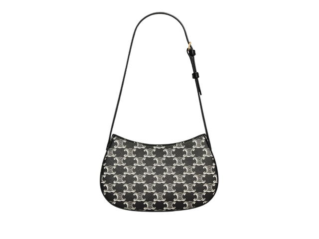 Celine Celine Medium Tilly Bag In Triomphe Canvas Two-Tone With Gold Finishing Black - view 3
