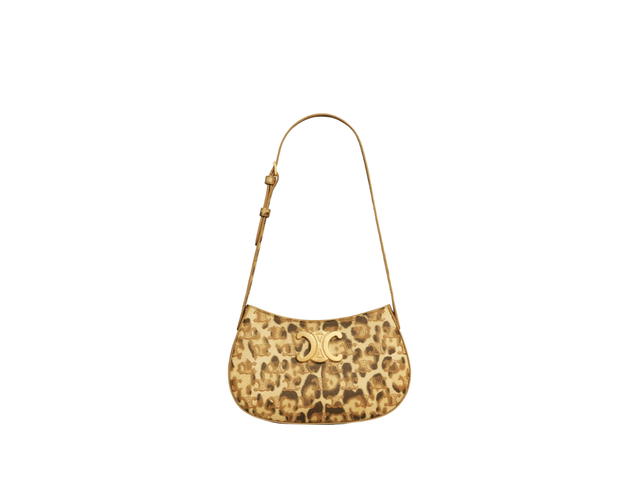 Celine Celine Medium Tilly Bag In Triomphe Canvas With Gold Finishing Leopard Print - view 1