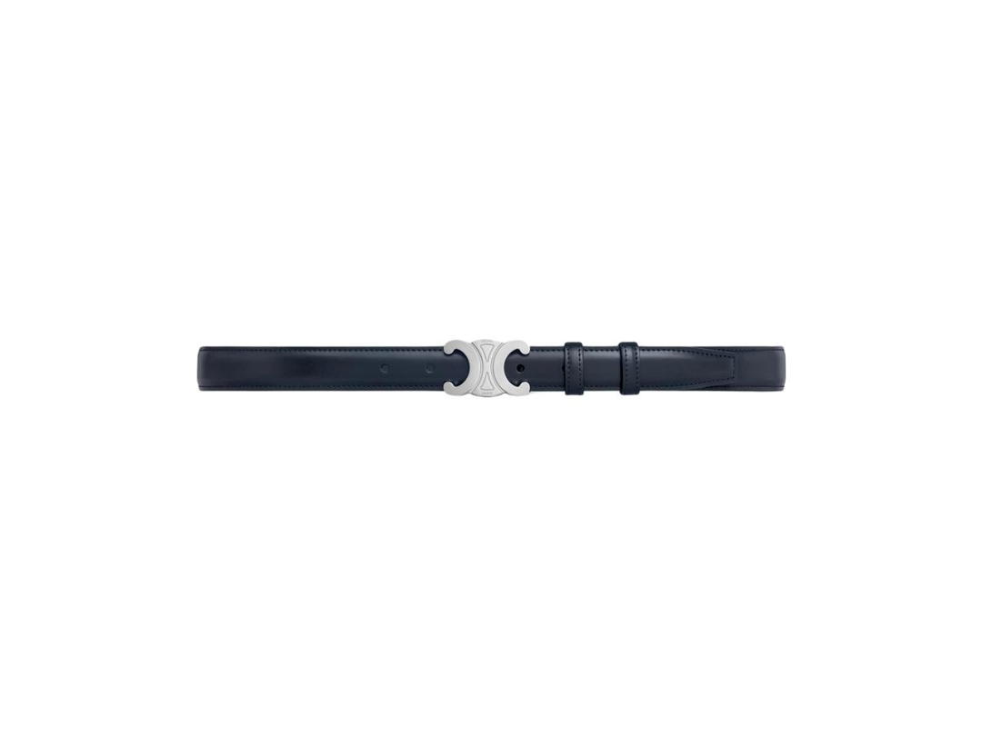 Celine Celine Medium Triomphe Belt In Taurillon Leather Bleu Sacre (2.5 CM)