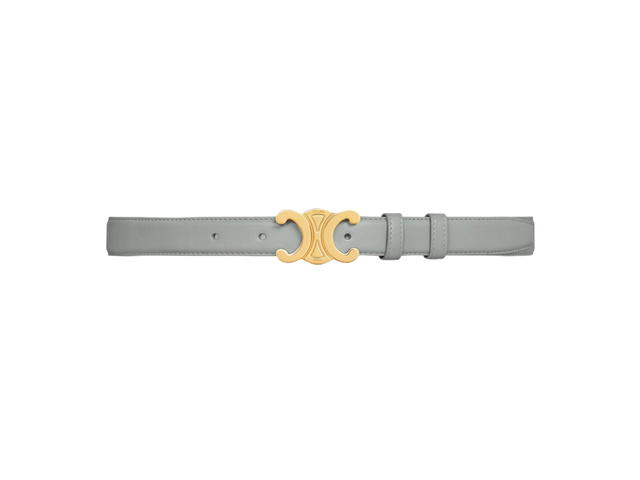 Celine Celine Medium Triomphe Belt In Taurillon Leather With Gold Metal Finishing Hardware Pearl Blue - view 1