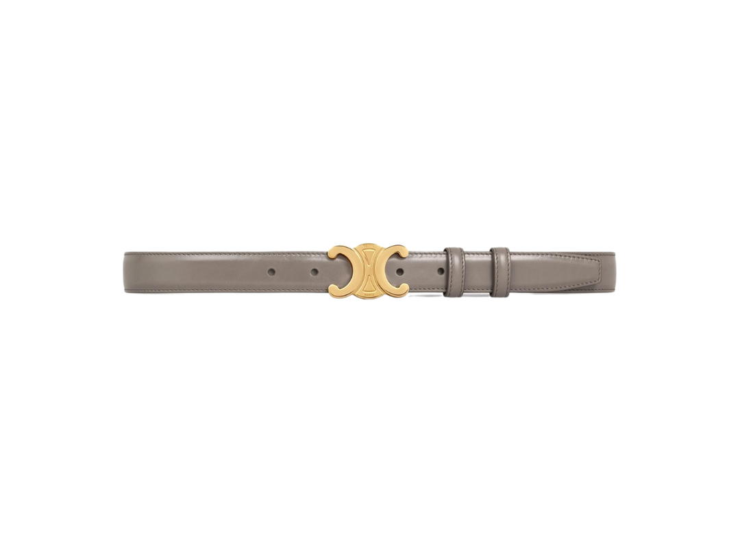 Celine Celine Medium Triomphe Belt In Taurillon Leather With Gold Metal Finishing Hardware Pebble