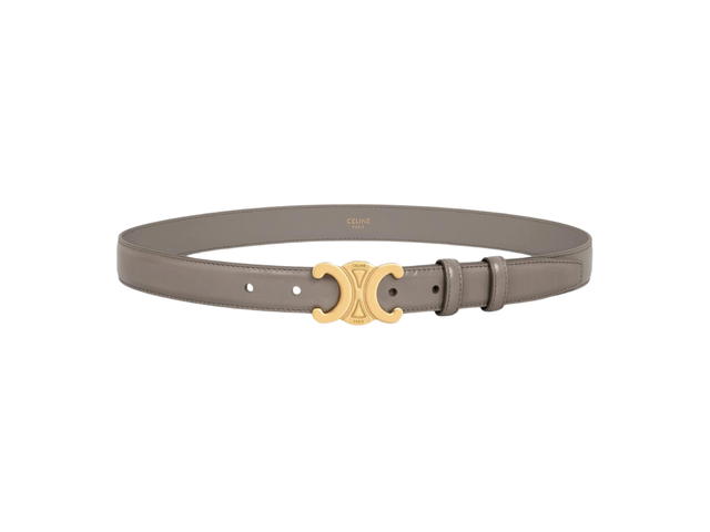Celine Celine Medium Triomphe Belt In Taurillon Leather With Gold Metal Finishing Hardware Pebble - view 2