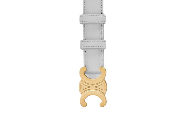 Celine Celine Medium Triomphe Belt In Taurillon Leather With Gold-Toned Hardware Cloudy Grey - view 2