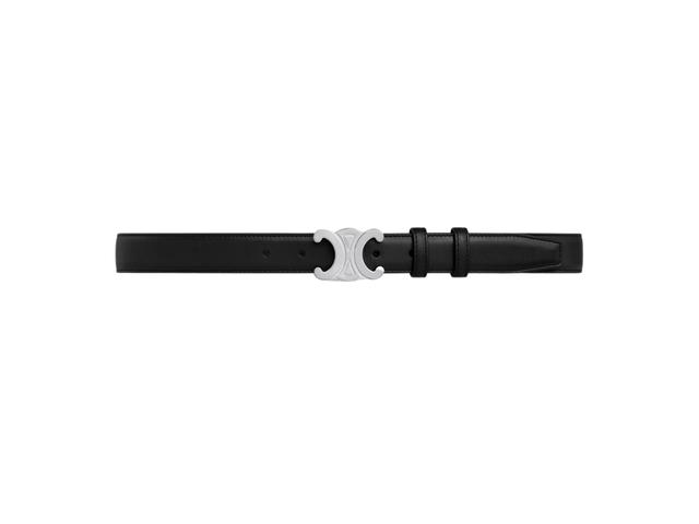 Celine Celine Medium Triomphe Belt 25MM In Taurillon Leather With Silver Metal Finishing Hardware Black - view 1