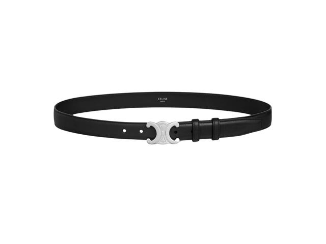 Celine Celine Medium Triomphe Belt 25MM In Taurillon Leather With Silver Metal Finishing Hardware Black - view 3