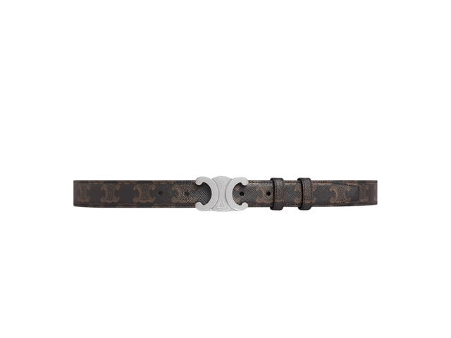 Celine Celine Medium Triomphe Belt 25MM In Triomphe Canvas With Triomphe Buckle Silver Finishing Black - view 1