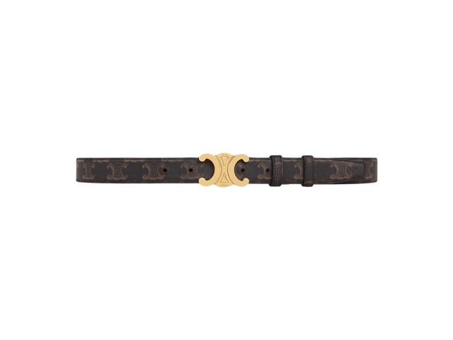 Celine Celine Medium Triomphe Belt In Triomphe Canvas With Gold Finishing Tan - view 1