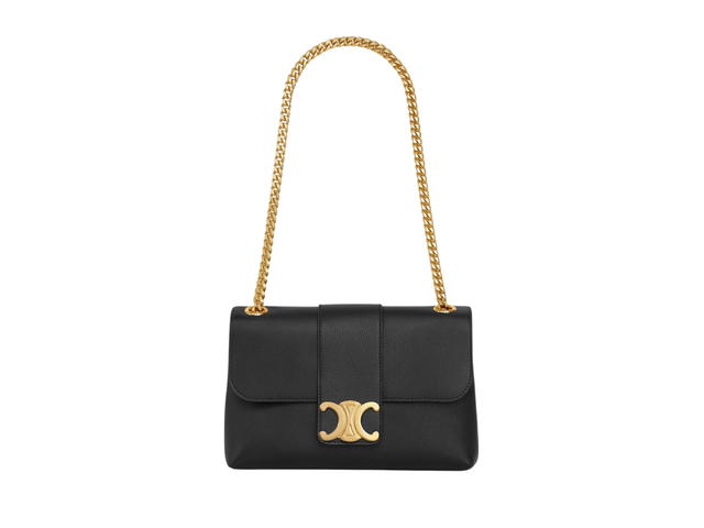 Celine Celine Medium Victoire Bag In Supple Calfskin With Gold Finishing Black - view 4