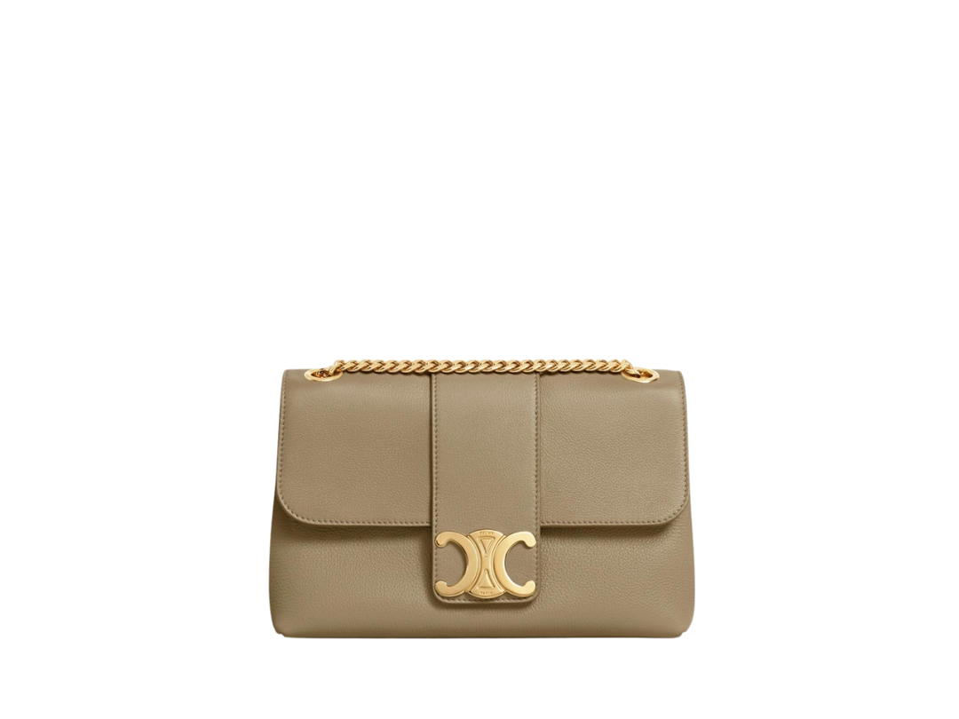 Celine Celine Medium Victoire Bag In Supple Calfskin With Gold Finishing Brown Sepia