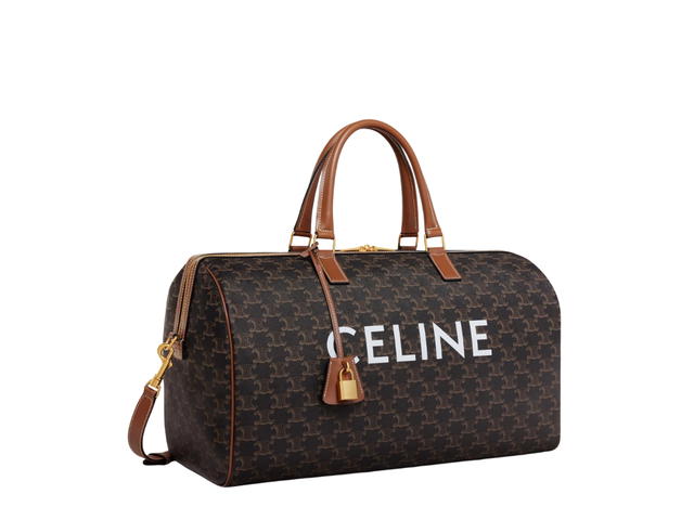 Celine Celine Medium Voyage Bag In Triomphe Canvas With Celine Print Tan - view 3