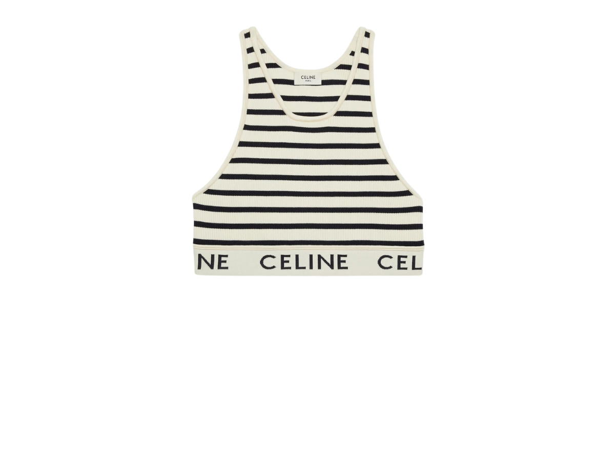 Celine Celine Mesh Sports Bra Cream Navy