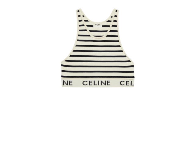 Celine Celine Mesh Sports Bra Cream Navy - view 1
