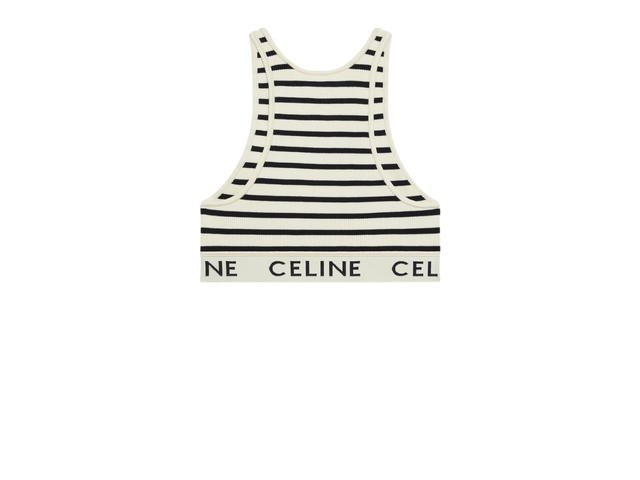Celine Celine Mesh Sports Bra Cream Navy - view 2