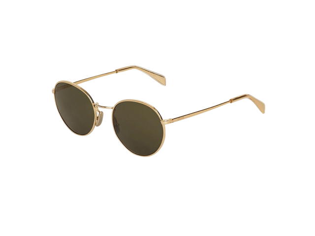 Celine Celine Metal Frame 06 Sunglasses In Metal With Mineral Glass Lenses Gold Green - view 3