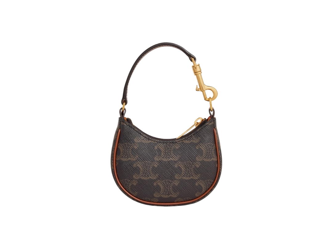 Celine Celine Micro Ava In Triomphe Canvas And Calfskin With Gold Finishing Tan
