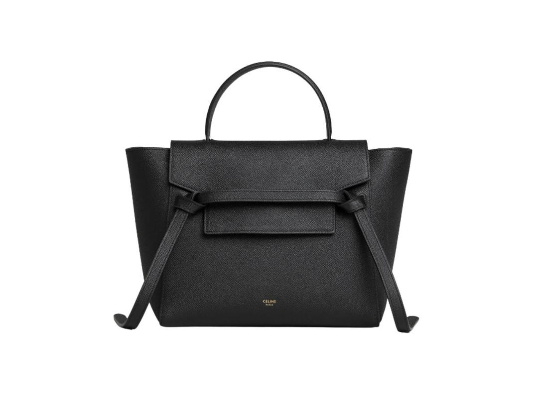 Celine Celine Micro Belt Bag In Grained Calfskin With Gold Finishing Black