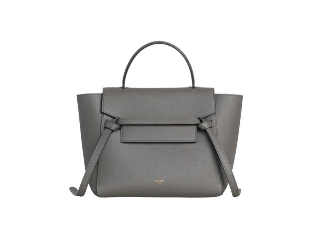 Celine Celine Micro Belt Bag In Grained Calfskin With Gold Finishing Grey - view 1