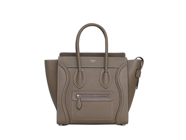 Celine Celine Micro Luggage Handbag In Drummed Calfskin With Gold Finishing Souris - view 1