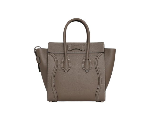 Celine Celine Micro Luggage Handbag In Drummed Calfskin With Gold Finishing Souris - view 2