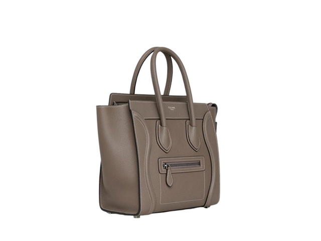 Celine Celine Micro Luggage Handbag In Drummed Calfskin With Gold Finishing Souris - view 3