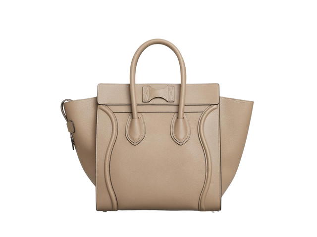 Celine Celine Micro Luggage Handbag In Drummed Calfskin With Silver Finishing Dune - view 2