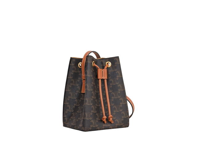 Celine Celine Micro Sailor In Triomphe Canvas And Calfskin With Gold Finishing Tan - view 2