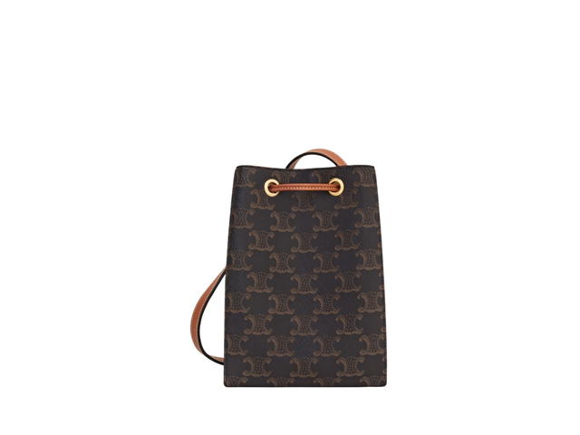 Celine Celine Micro Sailor In Triomphe Canvas And Calfskin With Gold Finishing Tan - view 3
