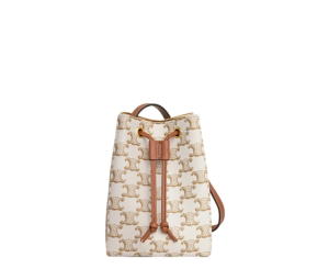 Buy Celine Micro Sailor In Triomphe Canvas And Calfskin With Gold Finishing White Tan at Sasom – Authentic and Ready to Ship