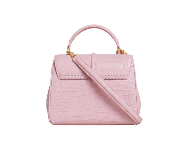 Celine Celine Mini 16 Bag In Crocodile And Lambskin Lining With Gold Finishing Light Pink - view 2