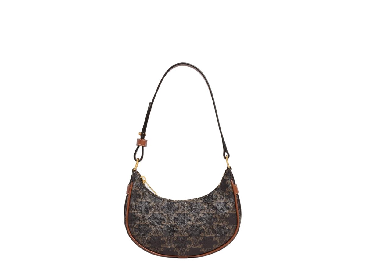 Celine Celine Mini Ava In Triomphe Canvas And Calfskin With Gold Finishing Tan
