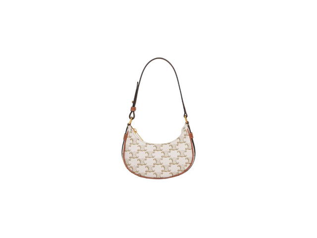 Celine Celine Mini Ava In Triomphe Canvas And Calfskin White Tan - view 1