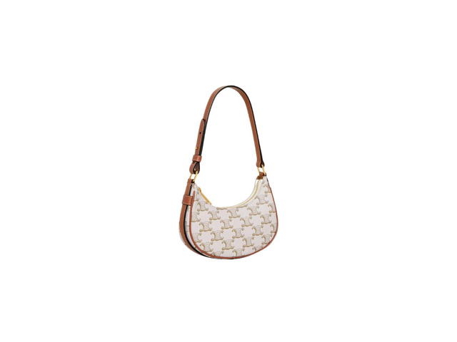 Celine Celine Mini Ava In Triomphe Canvas And Calfskin White Tan - view 2