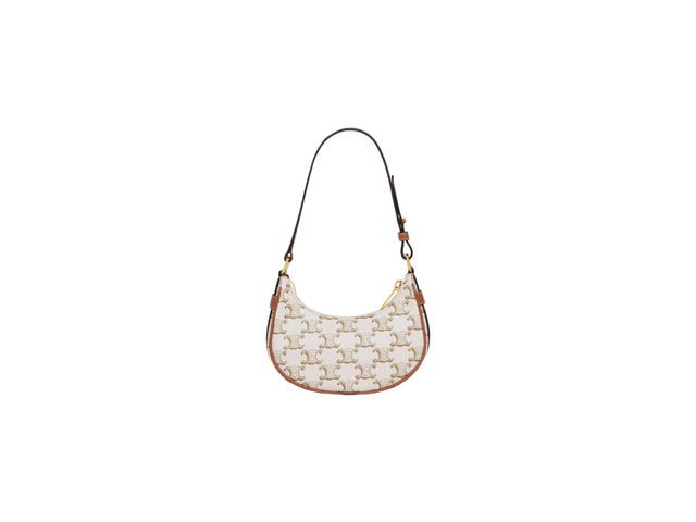 Celine Celine Mini Ava In Triomphe Canvas And Calfskin White Tan - view 3