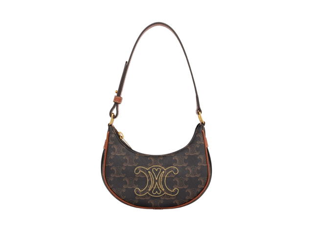 Celine Celine Mini Ava In Triomphe Canvas With Triomphe Heart Embroidery Gold Finishing Hardware Tan - view 1