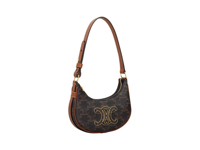 Celine Celine Mini Ava In Triomphe Canvas With Triomphe Heart Embroidery Gold Finishing Hardware Tan - view 3