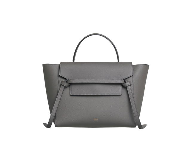 Celine Celine Mini Belt Bag In Grained Calfskin With Gold Finishing Grey - view 1
