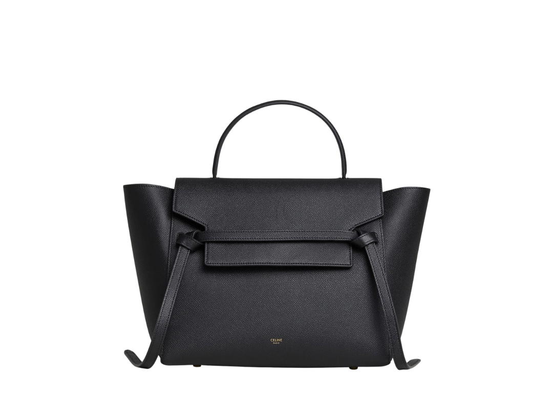 Celine Celine Mini Belt Bag In Grained Calfskin With Gold Finishing Black